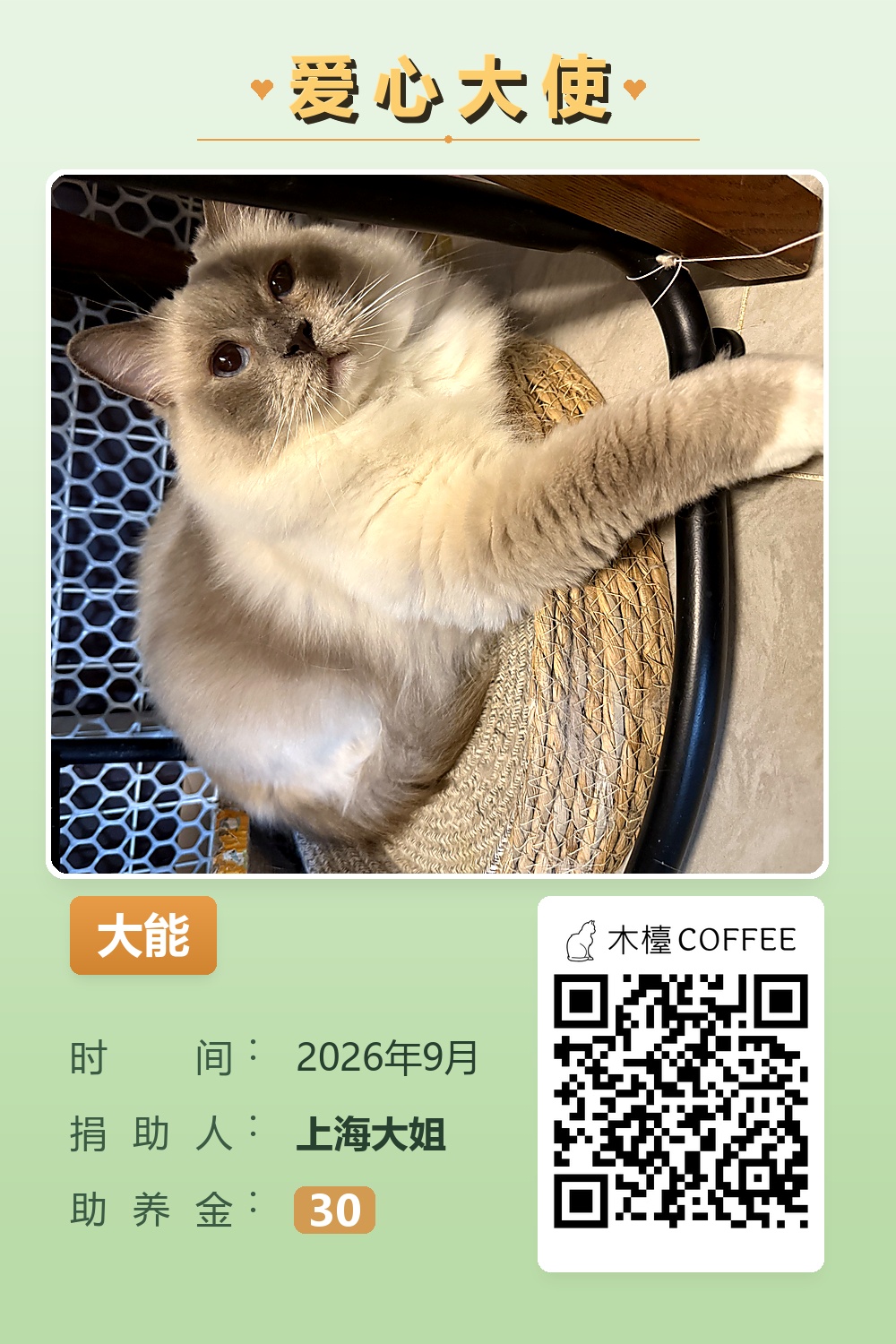 大能 助养记录