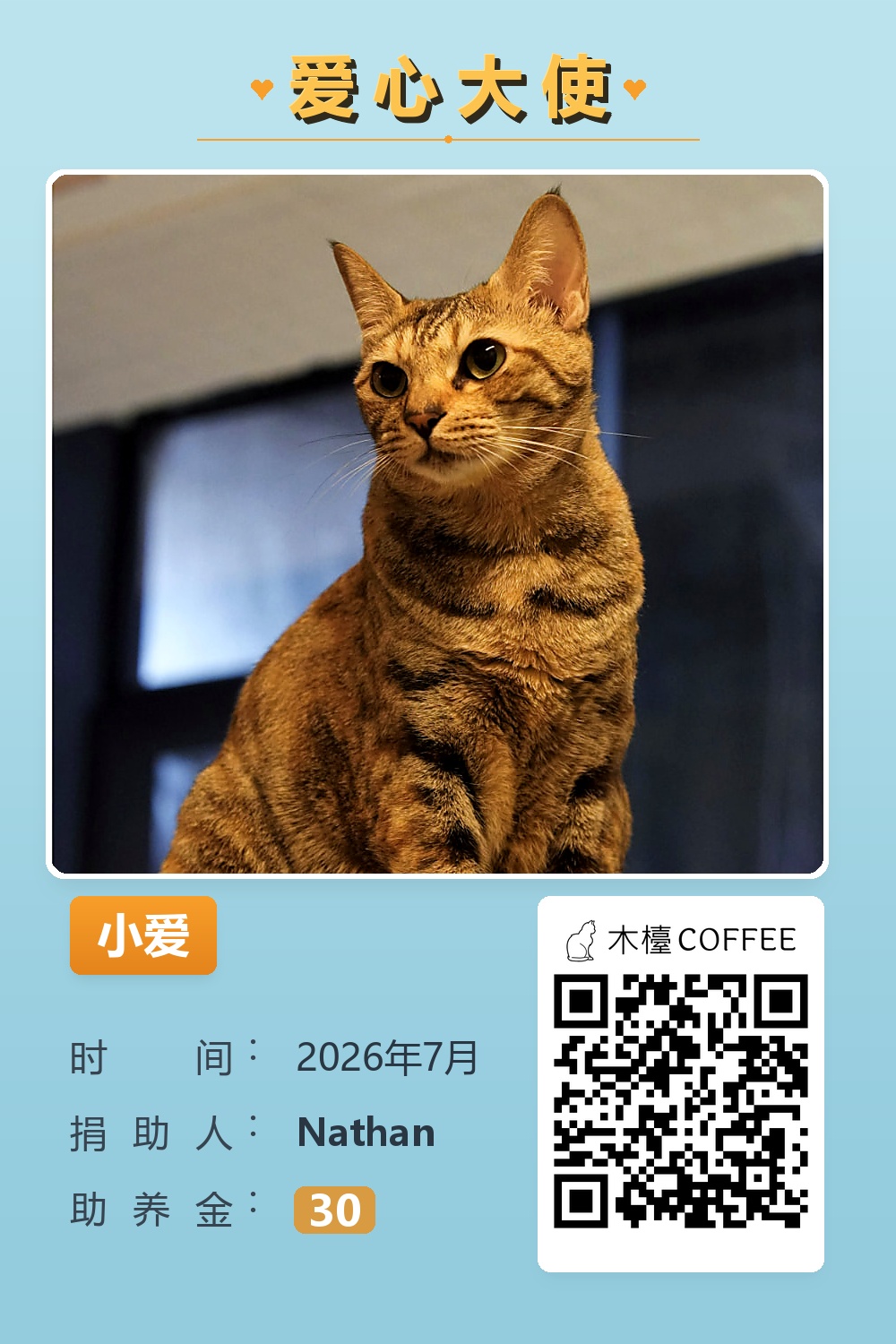 小爱 助养记录