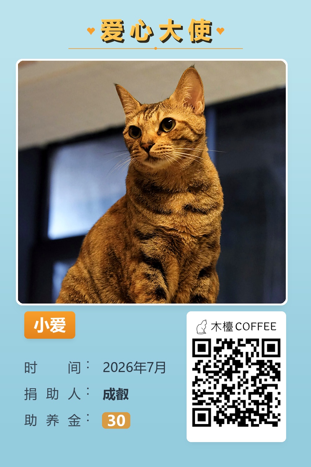 小爱 助养记录